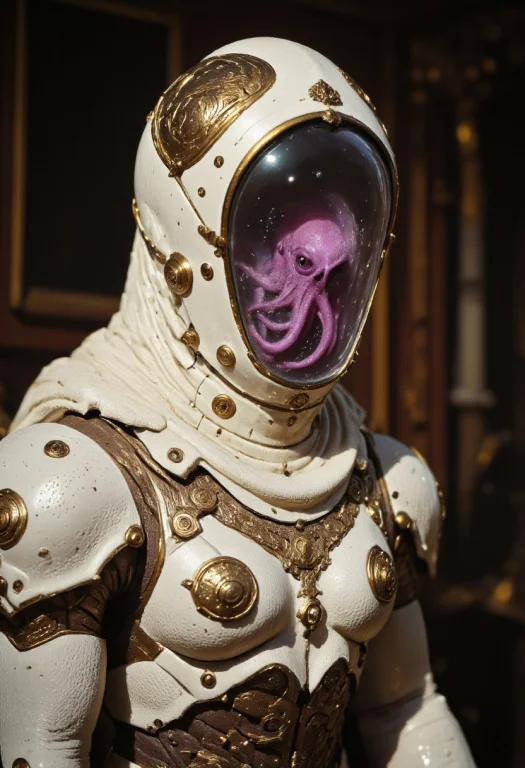 High Quality Cinematic Shot Of A Heavy Armored Royal Knight...
