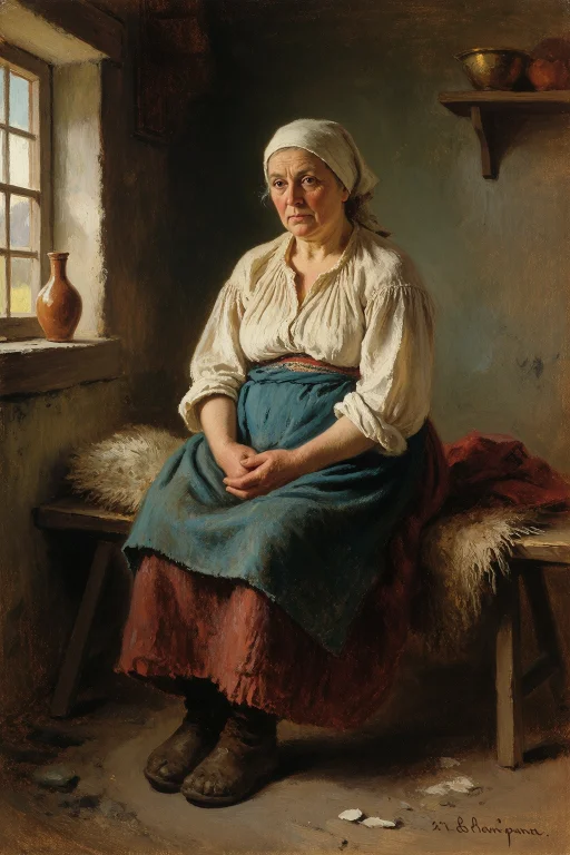 In The Style Of Ilya Repin, Mid-body Russian Realist Portrai...