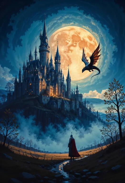 Mystical Land, Knights Castle, Watercolor, Magical, Dreams,...