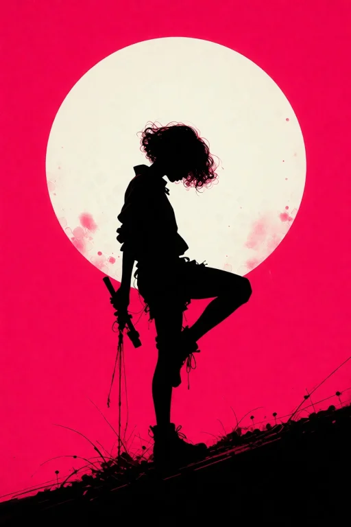 Silhouette Digital Illustration Of A Person In A Dynamic Pos...