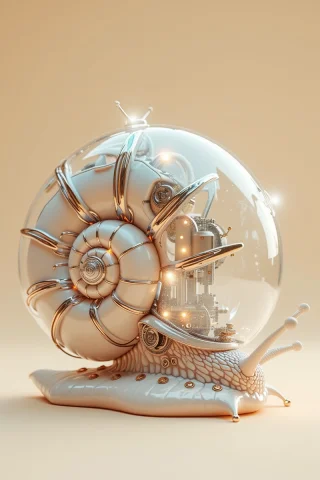 Jxkc,this Is A Very Detailed Cgi Rendering Depicting A Futur... — Stable Diffusion AI Prompt: jxkc,This is a very detailed CGI rendering depicting a future robot snail full o...