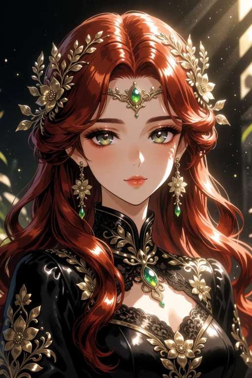 Ultra Detailed Anime Portrait, Elegant Young Woman, Serene F...