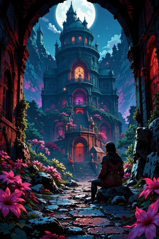 Dungeon Beautiful Landscape, Noon, Woman, Very Intricate, Ve...
