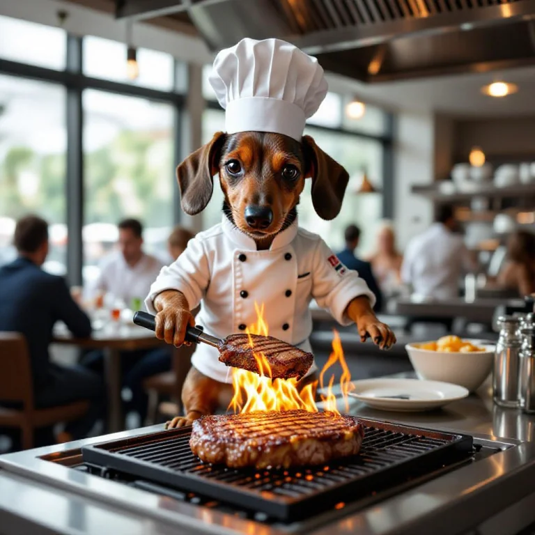 A Humanoid Miniature Dachsund Is A Chef At A Five Star Resta...