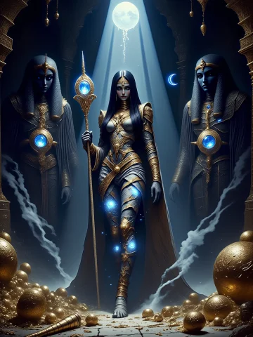 Movie Poster-style Digital Painting With An Ancient Egyptian... — FLUX AI Prompt: movie poster-style digital painting with an ancient egyptian fantasy theme, intr...