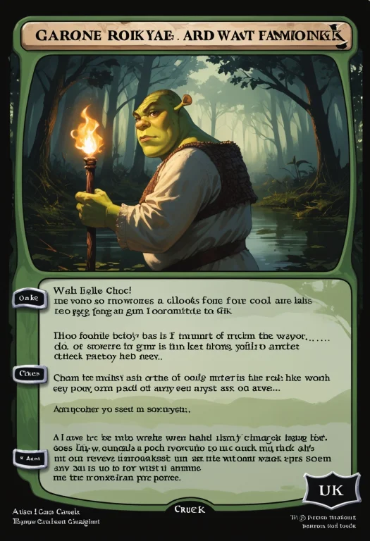 Green C4rd,english Text,character Name, From Side, Swamp, Da...