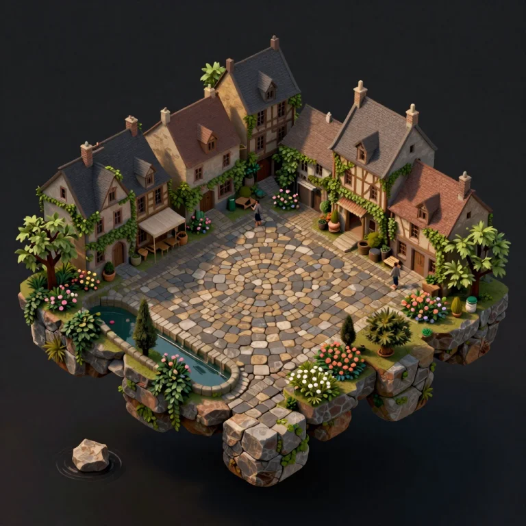 Create A Painterly Image Depicting An Idyllic, Serene Mediev...