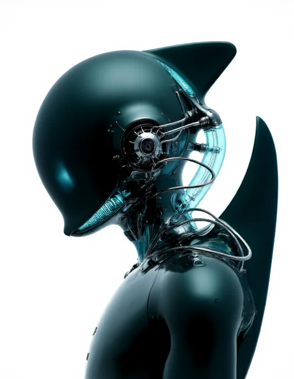 4byss,create A Close-up Portrait Of A Sleek, Aquatic Humanoi...
