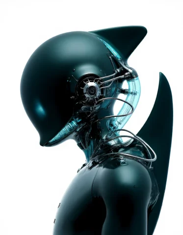 4byss,create A Close-up Portrait Of A Sleek, Aquatic Humanoi... — Stable Diffusion AI Prompt: 4byss,Create a close-up portrait of a sleek, aquatic humanoid inspired by a shar...