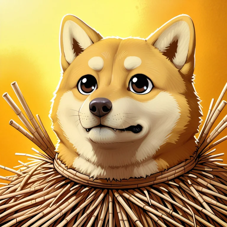 Straw Thread, Doge Meme, Classic Shiba Inu Doge Face Made En...