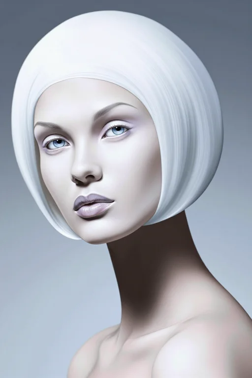 The Scene Captures A Close-up Portrait Of A Model With A Str...