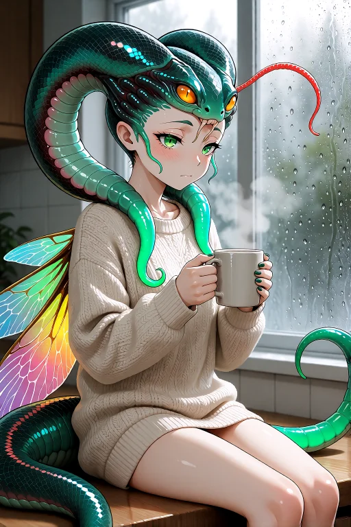 Animecoloring, Agedup, Gorgeous Lamia Monster Girl With A Co...