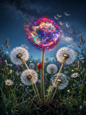 A High Quality Digital Image Of A Few Intricately Detailed D... — Stable Diffusion AI Prompt: a high quality digital image of a few intricately detailed dandelions in the see...