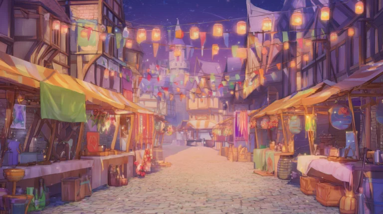 Vnsprite, Visual Novel Style, Background, A Bustling Fantasy...