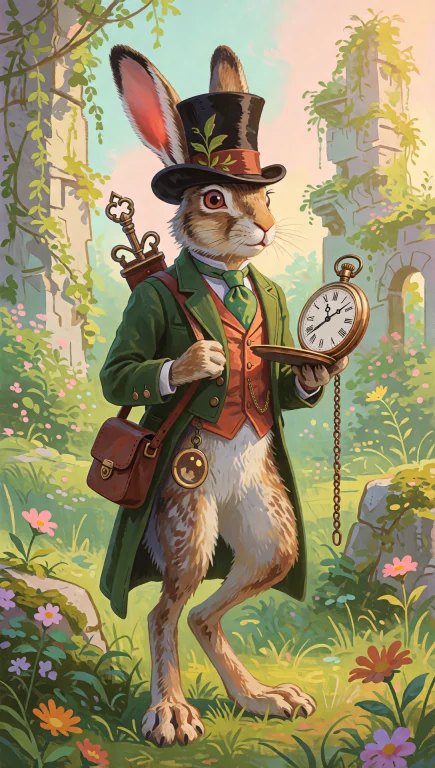 42. Anthropomorphic Hare Dandy, Victorian Pocketwatch, Top H...