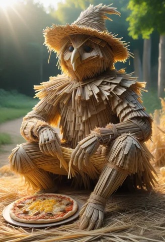 A Beggar Made Of Straw In A Rustic Scarecrow Costume, Meticu... — SDXL AI Prompt: A beggar made of straw in a rustic scarecrow costume, meticulously crafted from...