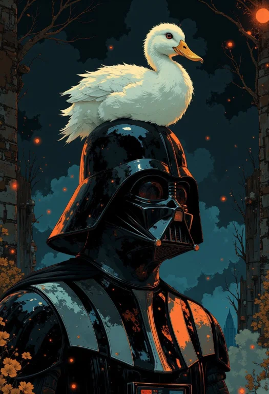 A Striking And Gritty Portrait Of Darth Vaders Iconic Helmet...
