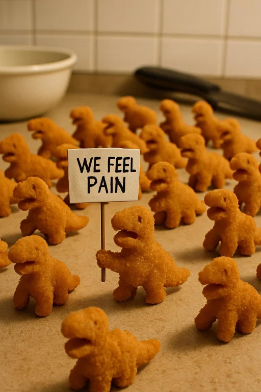 Dinosaur-shaped Chicken Nuggets Have Gained Sentience And Ca...