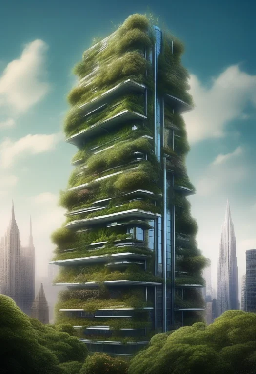 A Futuristic Skyscraper Draped In Vertical Gardens, Storyboo...