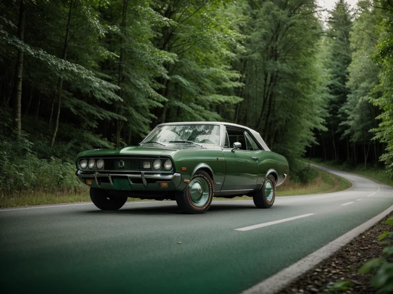 A Beautiful Image Of A 1969 Doge Challanger Car , Ona A Road...