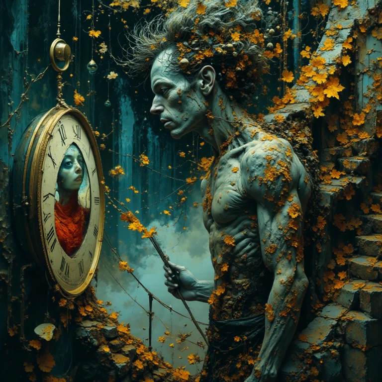 A Mesmerizing And Surreal Digital Artwork, A Male Figure Wit...