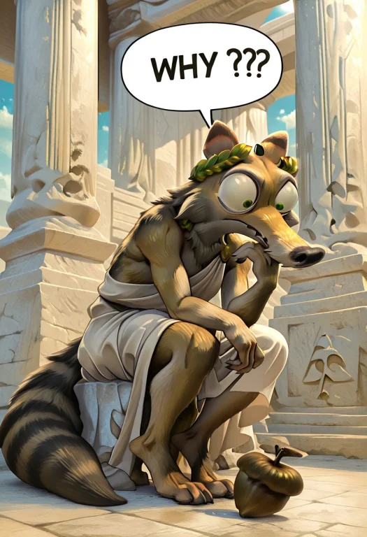 Embeddingillusp0s, Scrat, Long Snout, Bushy Tail, Bulging Ey...
