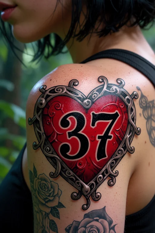 , A Heart 37 Tattoo On Left Shoulder, It Was A World Away Fr...