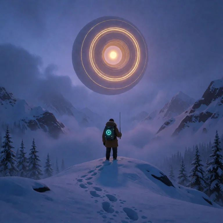 Digital Concept Art, Stylized 3d Render, A Solitary Explorer...