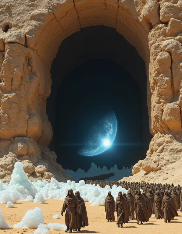 An Arch Shaped Doorway In The Side Of A Huge Sandstone Cliff...