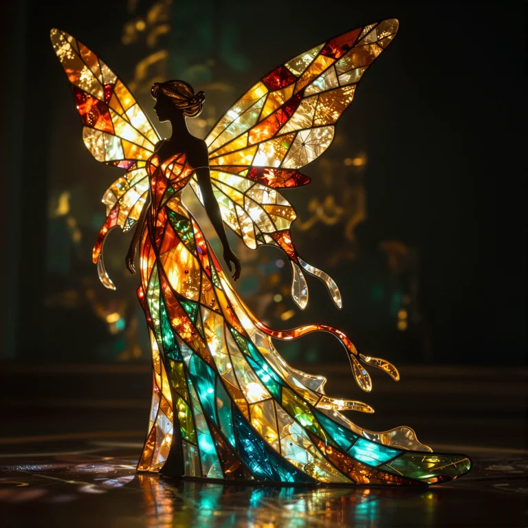 A Highly Detailed Cinematic Stained-glass Fantasy Artwork Of...