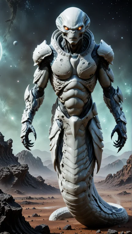Loranagasdxl1naga, Full Body, Alien Creature, Sci-fi Backgro...