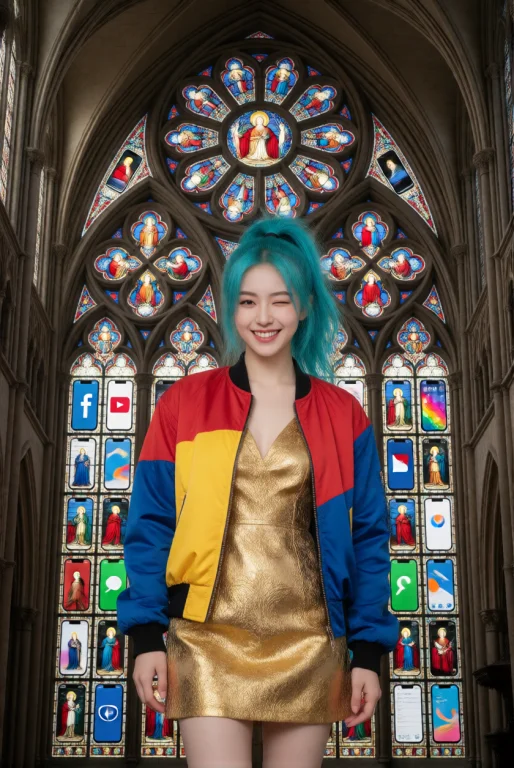 A Portrait Of A Vibrant Young East Asian Woman With Bright T...
