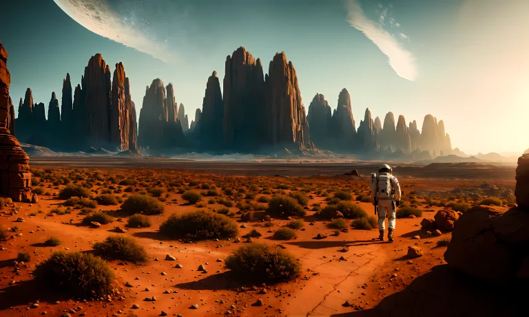 A Photo Of Photorealistic Environment American Astronaut Wal...
