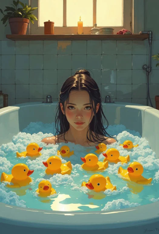 Create A Digital Drawing In A Semi-realistic, Painterly Styl...