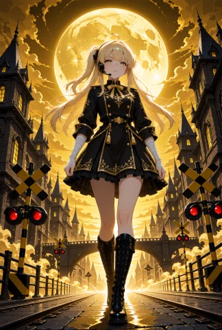 A Young Woman With Long Blonde Hair Styled In A Side Ponytai... — Stable Diffusion AI Prompt: A young woman with long blonde hair styled in a side ponytail with blunt bangs a...