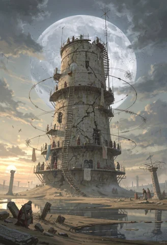 Surreal Fantasy Concept Art With Painterly Realism And Intri... — FLUX AI Prompt: Surreal fantasy concept art with painterly realism and intricate architectural d...