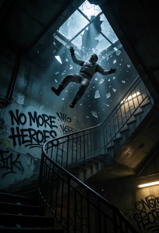 Cinematic Digital Illustration, Low-angle Vertical Compositi...