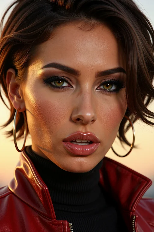 C4rm3n, A Striking Photorealistic Close-up Portrait Of A Pow...