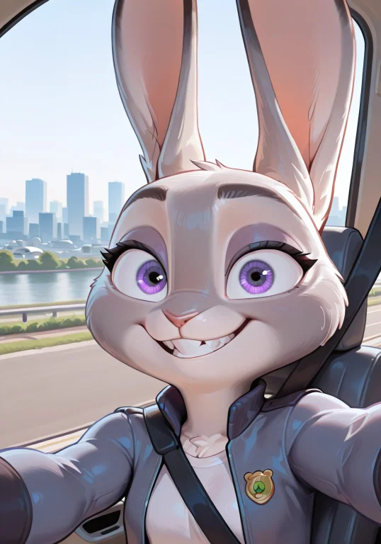 Rabbit Girl, Judyhoppsill, Rabbit Ears, Purple Eyes, Grey Fu...