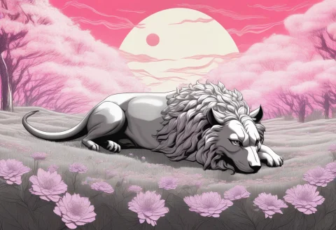 Best Quality, Highly Detailed, A Chimera Drowsing In A Field... — SDXL AI Prompt: best quality, highly detailed, a chimera drowsing in a field of ash flowers, vap...