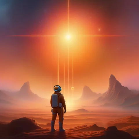 A Signal Array Listening At The Edge Of A Nebula, Digital Pa... — SDXL AI Prompt: a signal array listening at the edge of a nebula, digital painting, bioluminesce...