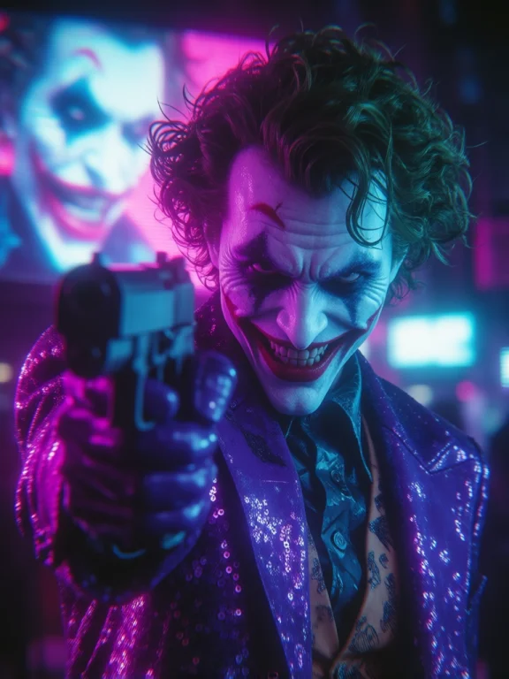 This Is A Digital Cgi Artwork Depicting A Sinister, Joker-li...