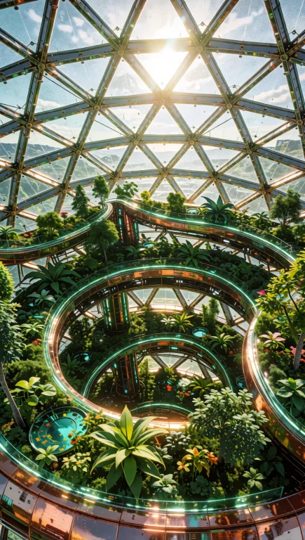 105. Solarpunk Orbital Station, Lush Hydroponic Terraces, Ge...