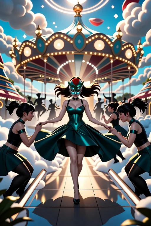 An Enchanted Carnival Drifting Through The Clouds, Where The...