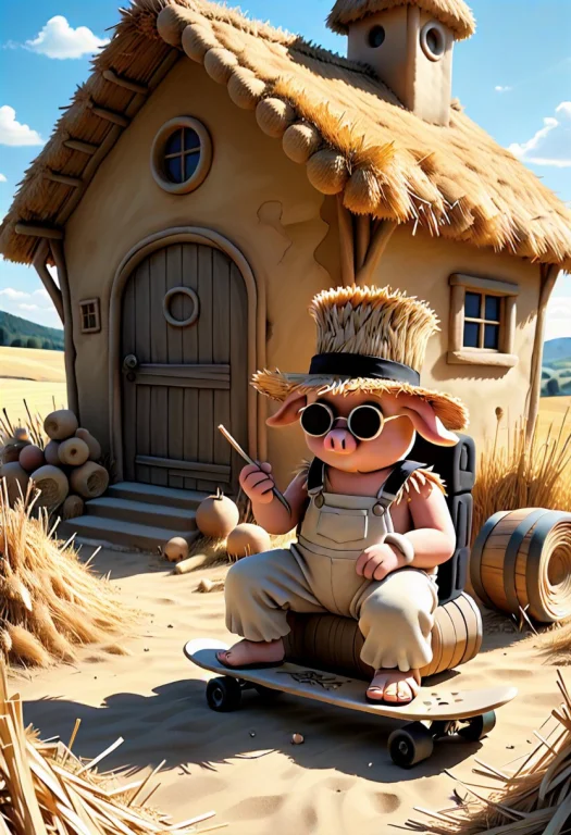 Dragon Made Of Straw, Is Sitting Awkwardly On Top Of A Thron...
