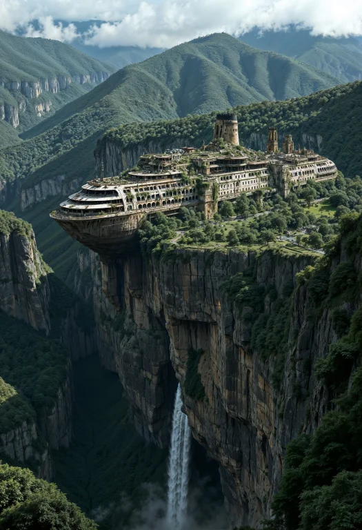 A Dystopian And Imaginative Scene Featuring A Massive, Aband...