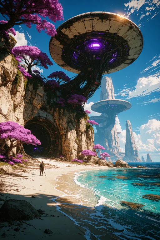 Ta86inkriot, Thin Black Outlines, A Breathtaking Sci-fi Land...