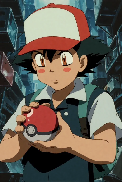 Bebop. This Is A Digital Anime Illustration Of Ash Ketchum,...