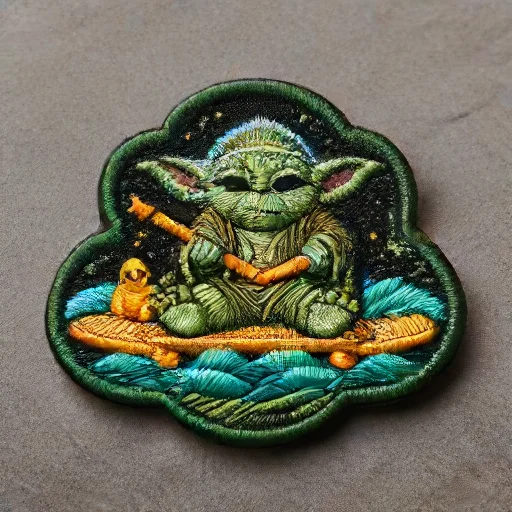A High Morale Embroidered Patch Featuring Yoda Meditating Wh...