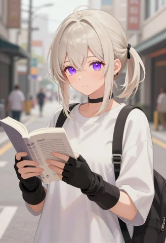 Multiple Girls, Medium Hair, Platinum Blonde Hair, Side Pony... — Stable Diffusion AI Prompt: multiple girls, medium hair, platinum blonde hair, side ponytail, purple eyes, o...
